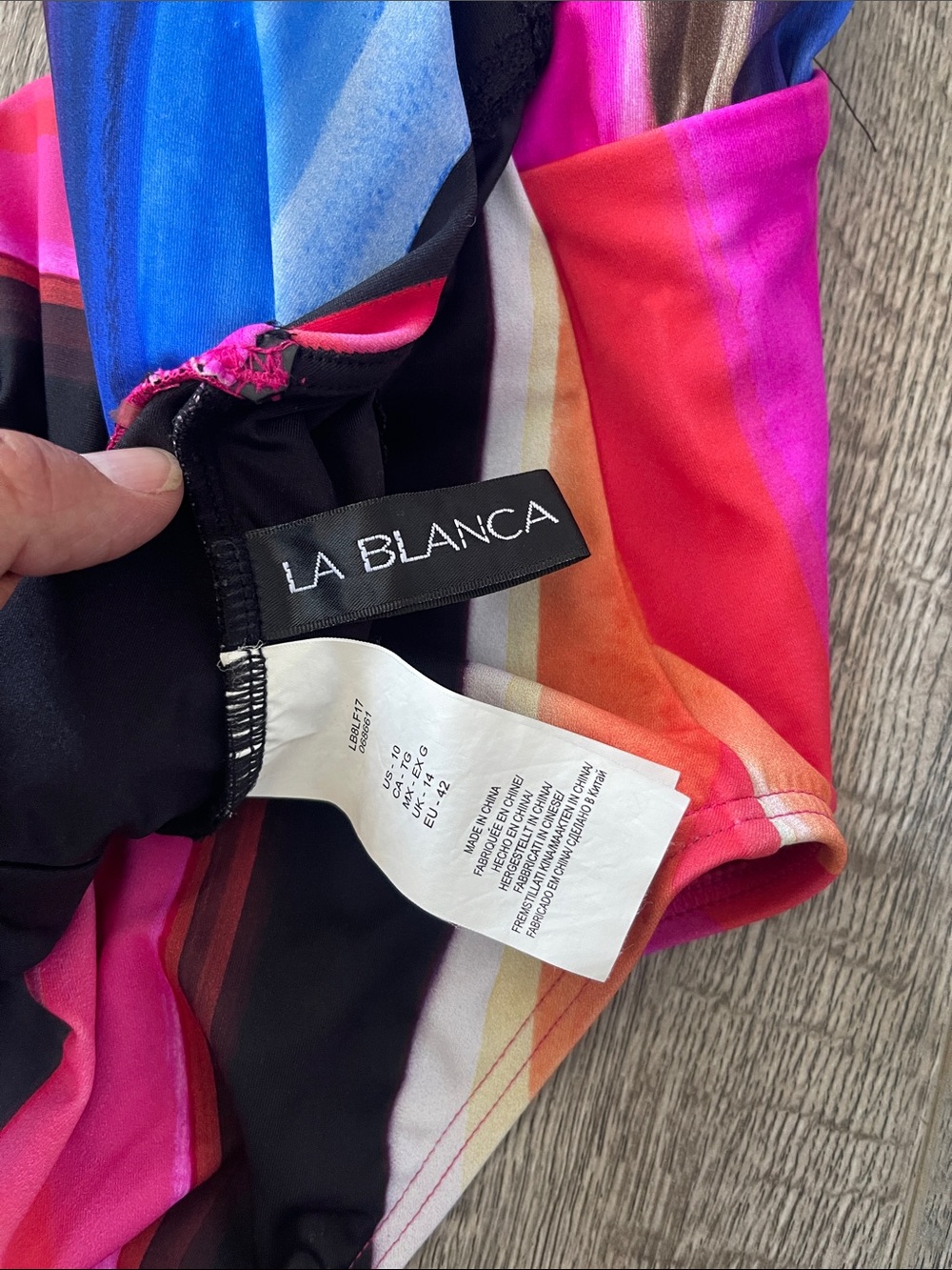 La Blanca Multicolor Halter Stripe One-Piece Swimsuit - Picture 5 of 11